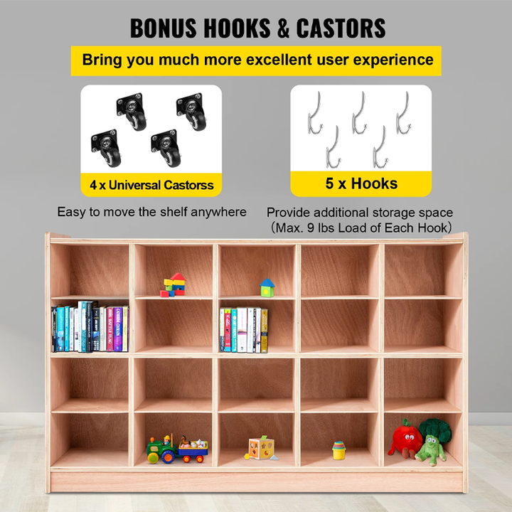 Kindergarten Early Years Center Montessori Classroom Nursery Playgroup Wooden Toy Storage Cabinet Bookshelf Organizer Furniture