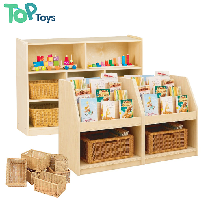 Nursery Kindergarten Toy Storage Cabinet Wooden Shelf Organizer Montessori Preschool Early Learning Center Toddler Furniture