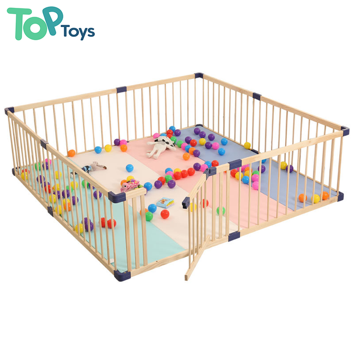 Montessori Toddler Folding Eco Friendly Fence Solid Wood Nursery Daycare Kindergarten Safety Play Fence Classroom Furniture