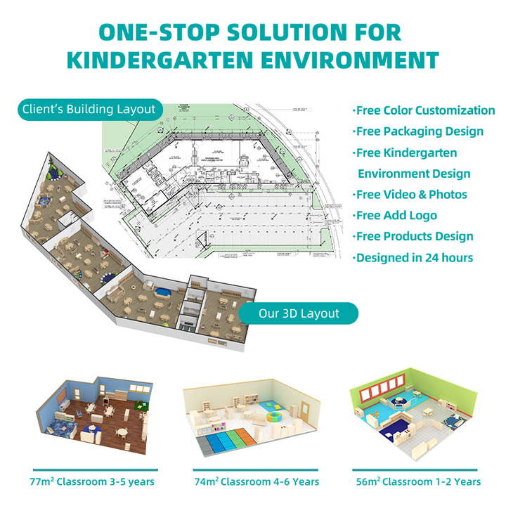 Daycare Childcare Modern Preschool Classroom Furniture Montessori School Kindergarten Nursery Furniture for Kid Table Chair