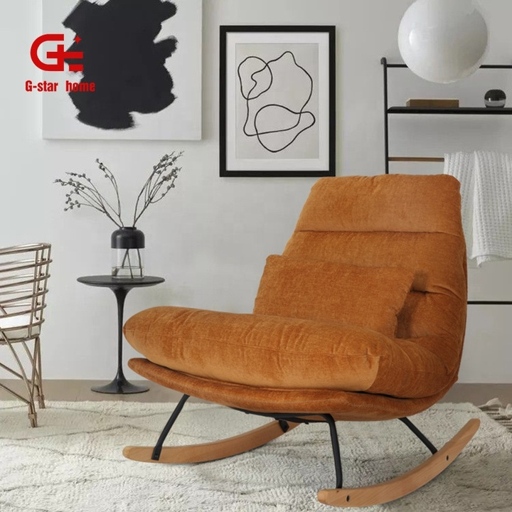 Nordic Modern Luxury Single Recliner Chair Soft Synthetic Leather Rocking Lounge Sofa for Adults Durable Home Office Living Room