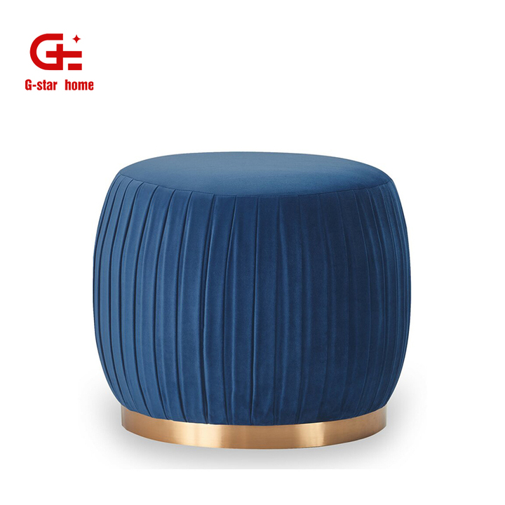 Ottoman Stool Fabric Round Pouf Ottoman Living Room Ottoman Chair Home Furniture Modern Bedroom Apartment