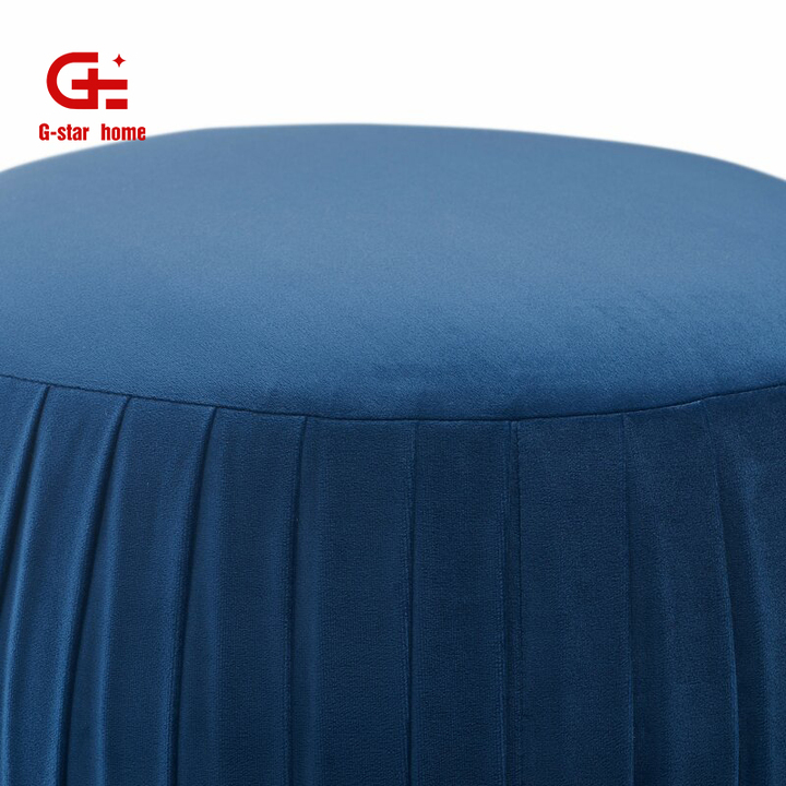 Ottoman Stool Fabric Round Pouf Ottoman Living Room Ottoman Chair Home Furniture Modern Bedroom Apartment