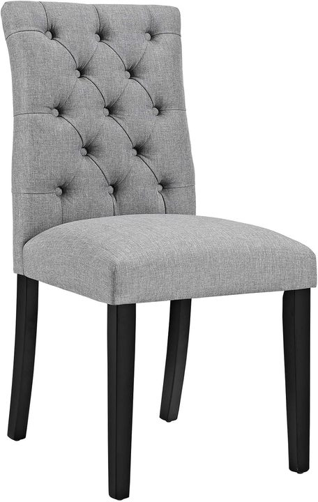 Modern Tufted Button Cushioned Fabric Dining Chair Living Room Chair