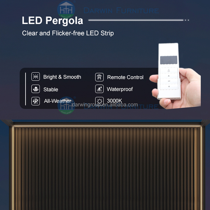 Aluminum Retractable Arches Gazebo with Waterproof Sunshade for Garden-Easily Assembled Powder Coated Frame