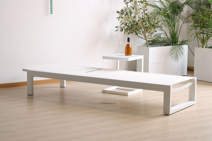 Modern Foldable Aluminum Frame Outdoor Sun Lounger with Cushions-Eco-Friendly UV Resistant Design for Garden Beach Poolside Use