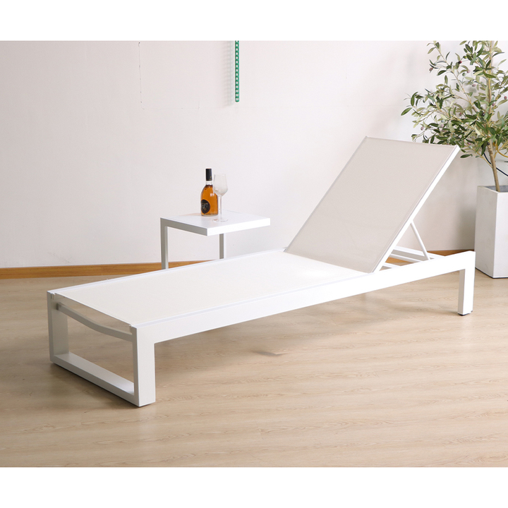 Modern Foldable Aluminum Frame Outdoor Sun Lounger with Cushions-Eco-Friendly UV Resistant Design for Garden Beach Poolside Use