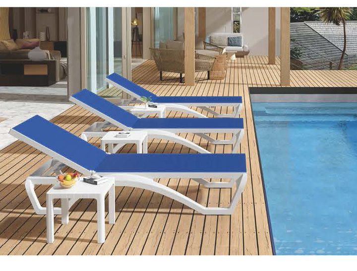Modern Outdoor Plastic Chaise Lounge Chair Hotel Garden Furniture Patio Swimming Poolside Beach Sun Lounger