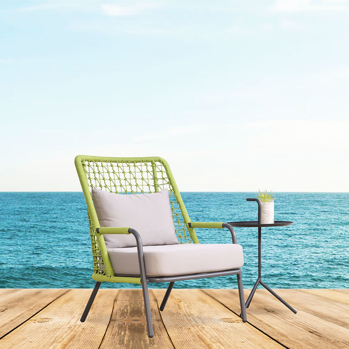 Wholesale Portable Rope French Bistro Wicker Outdoor Sofa Set for Villa Balcony Leisure Garden Chair