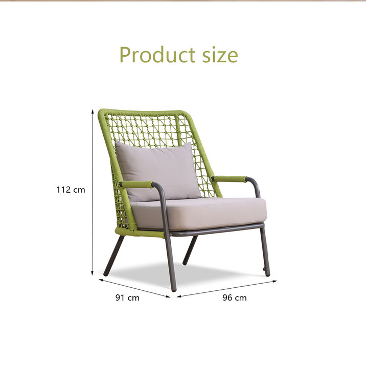 Wholesale Portable Rope French Bistro Wicker Outdoor Sofa Set for Villa Balcony Leisure Garden Chair