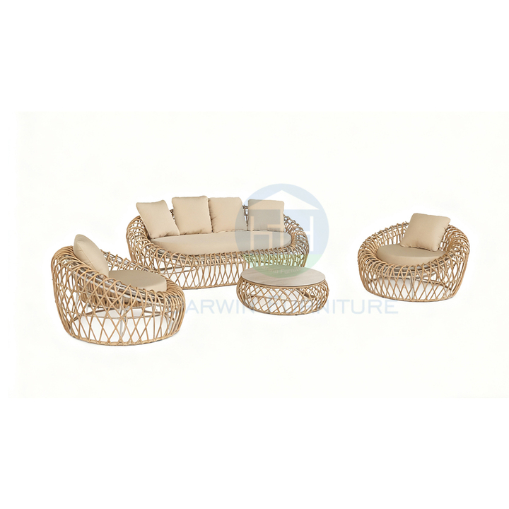 Modern Outdoor Wicker Sofa Set Leisure Waterproof Couch Sectional Sets Poolside Resort Hotel Garden Furniture Sofa