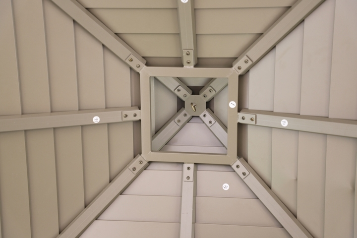 European Style Aluminum Alloy Leisure Pavilion Beach Patio Bamboo Gazebo With Double Roof Gazebo Tent 3x3