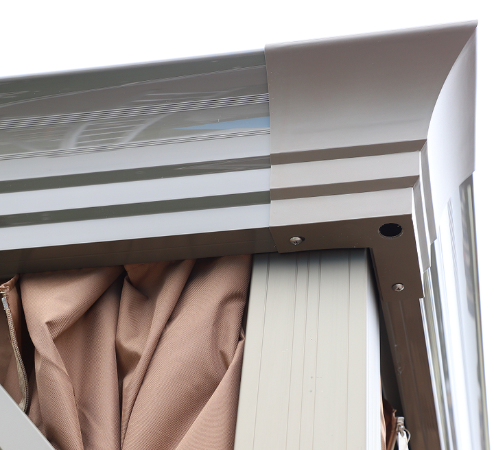 European Style Aluminum Alloy Leisure Pavilion Beach Patio Bamboo Gazebo With Double Roof Gazebo Tent 3x3