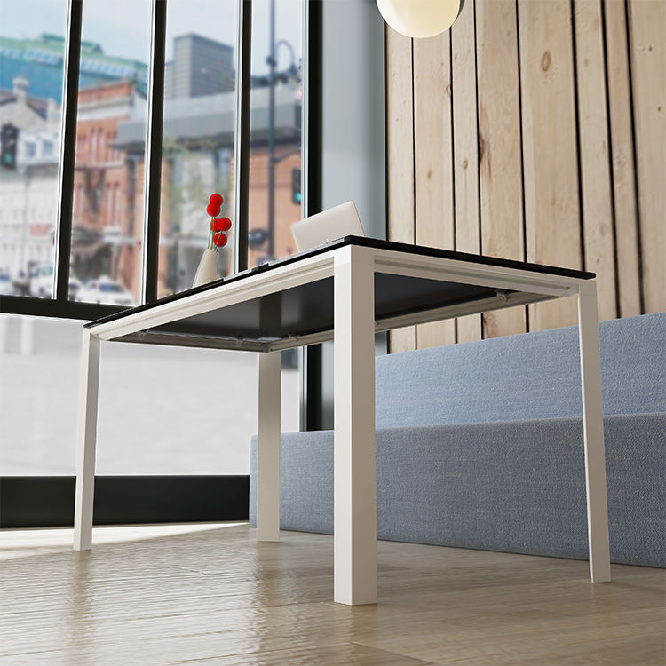 Modern Design 15mm Thick Black Tempered Glass Top Small Dining Table for 6 Seater