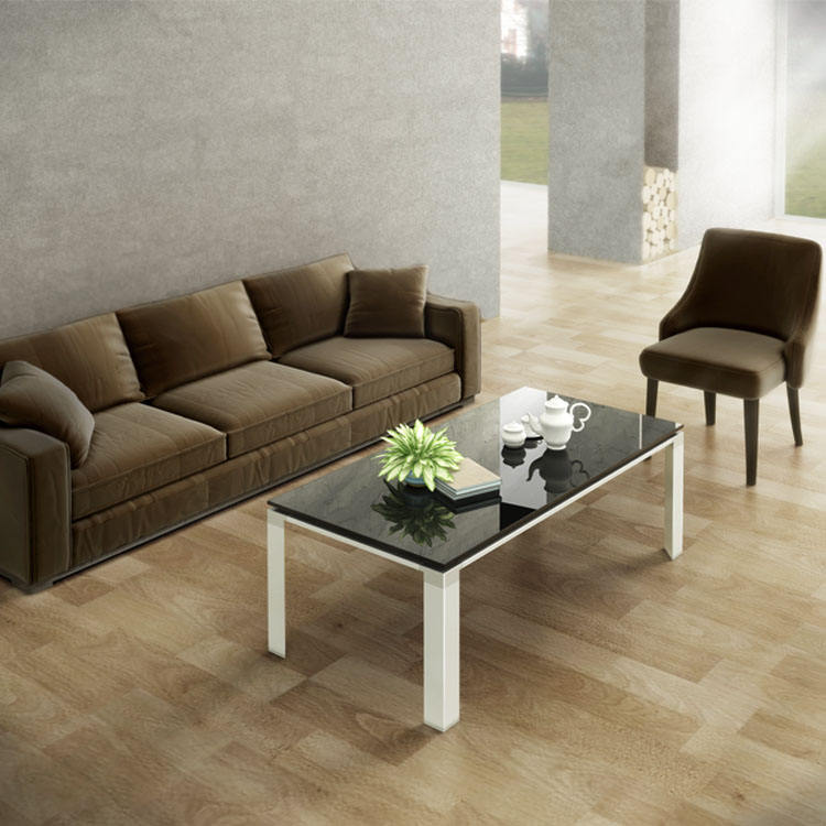 Modern Design 15mm Thick Black Tempered Glass Top Small Dining Table for 6 Seater