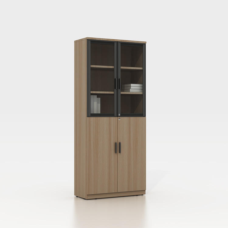 Factory Price Wooden Bookshelf Executive Storage Office Filing Cabinet with Glass Door