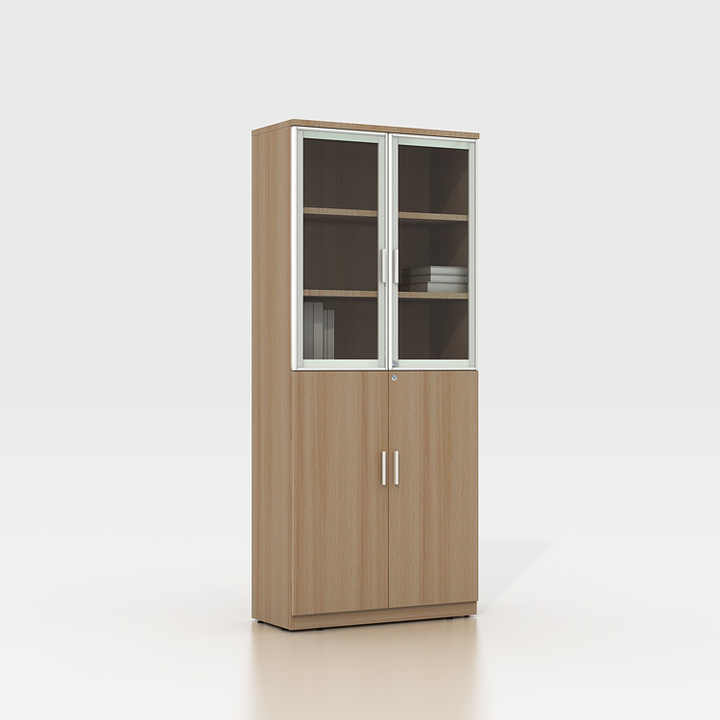 Factory Price Wooden Bookshelf Executive Storage Office Filing Cabinet with Glass Door