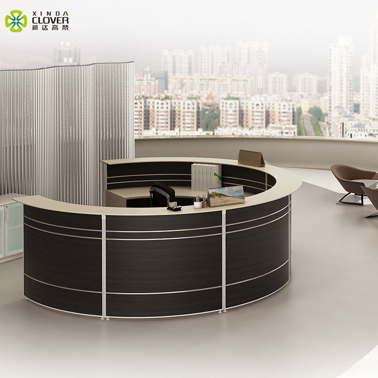 Factory Price Used Curved Partition Panel Modern Office Counter Reception Table Design