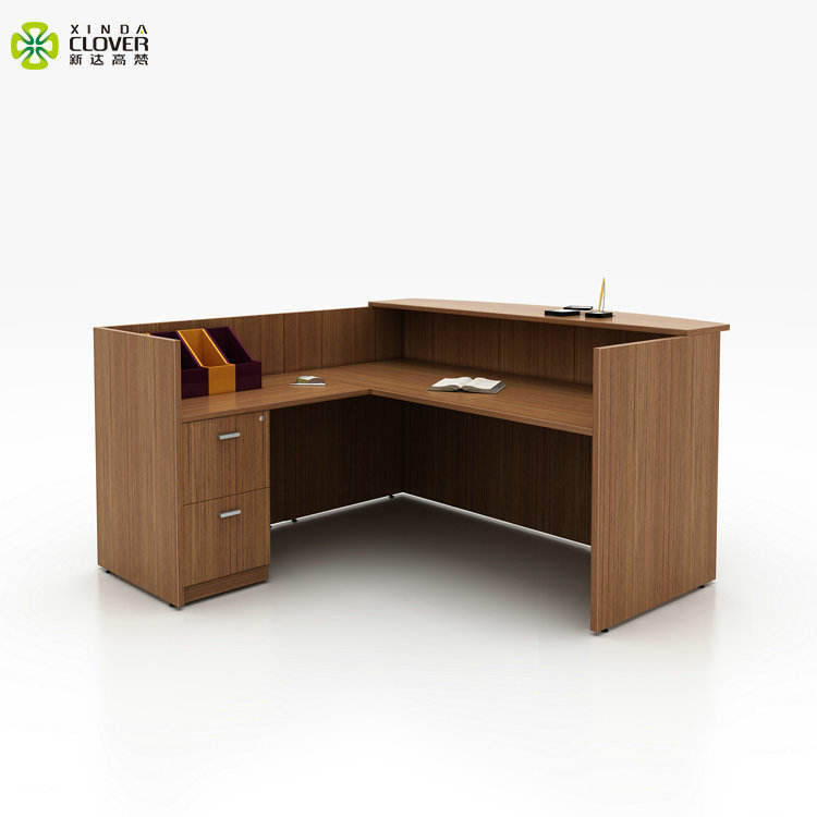 Foshan Modern 2 Person Standard Size Reception Desk Small Wood Office Reception Table Models