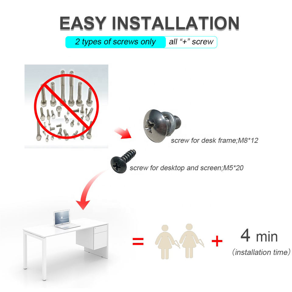 White Home Office Desk Modern Design Metal Leg Office Table Student Computer Desk