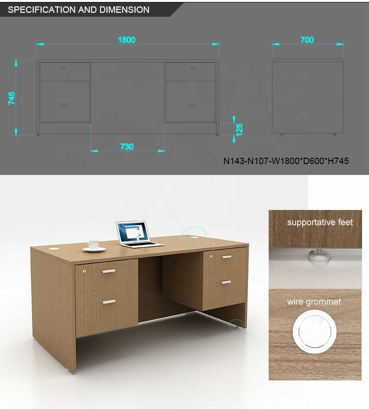 Wholesale Home Office Furniture Corner Luxury Wood Office Desk for SOHO Office