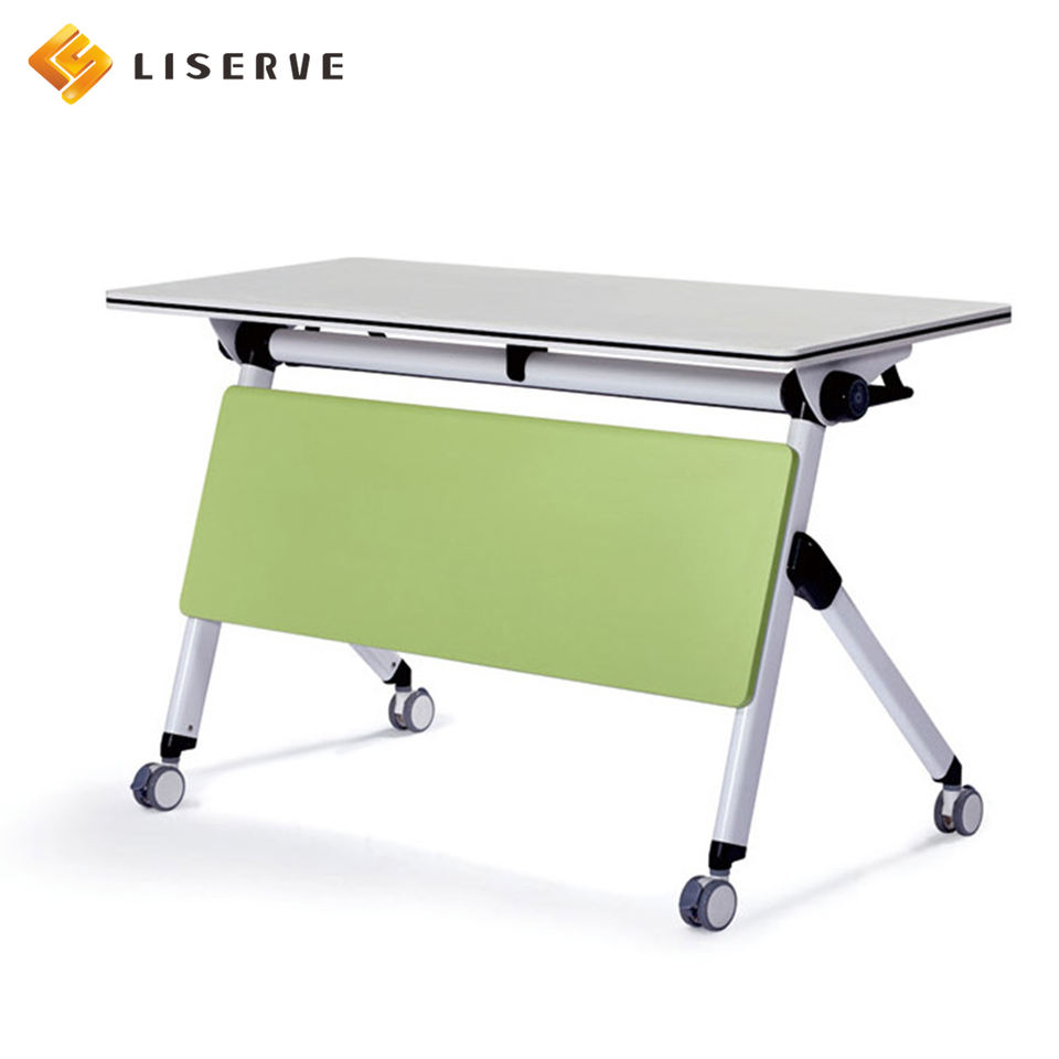 Factory Direct Sales Modern Simple Foldable Multifunctional Movable Metal & Wood Hospital Office Conference Training Table