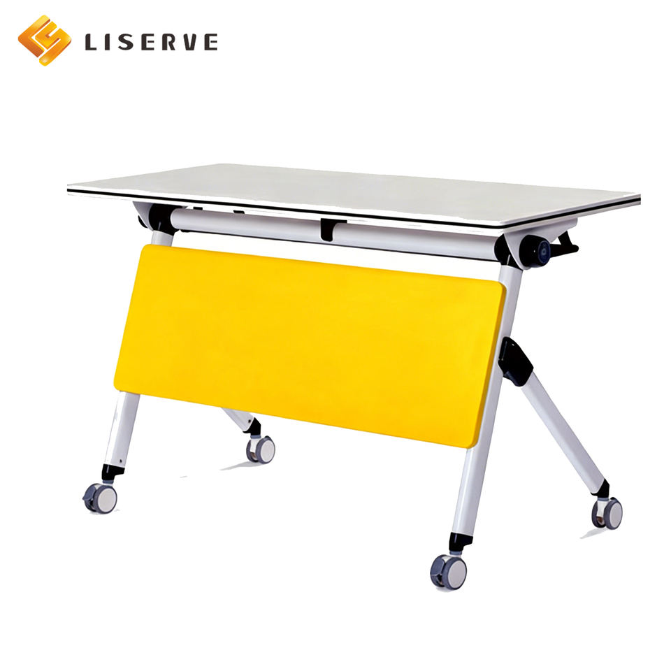 Factory Direct Sales Modern Simple Foldable Multifunctional Movable Metal & Wood Hospital Office Conference Training Table