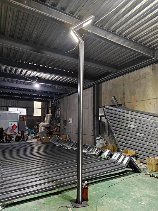 Solar Powered LED Garden Bollard Light Monocrystalline Solar Street Lamp with AC Power Supply