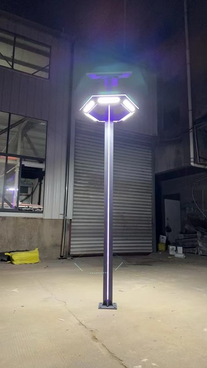 Solar Powered LED Garden Bollard Light Monocrystalline Solar Street Lamp with AC Power Supply