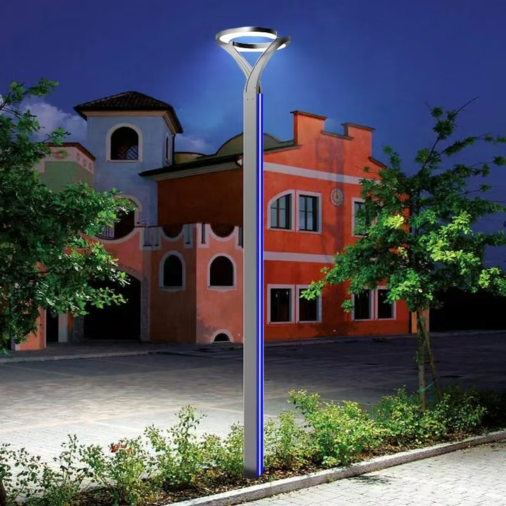 Solar Powered LED Garden Bollard Light Monocrystalline Solar Street Lamp with AC Power Supply