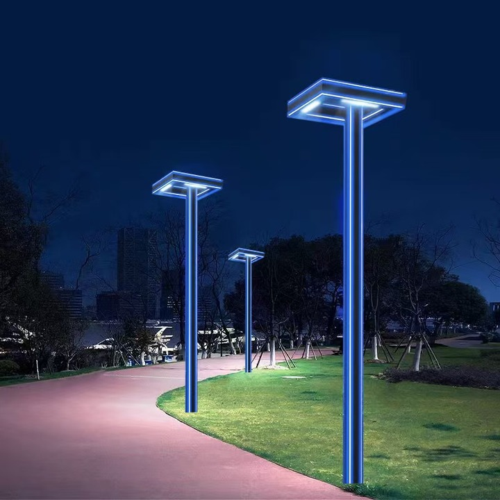 Solar Powered LED Garden Bollard Light Monocrystalline Solar Street Lamp with AC Power Supply