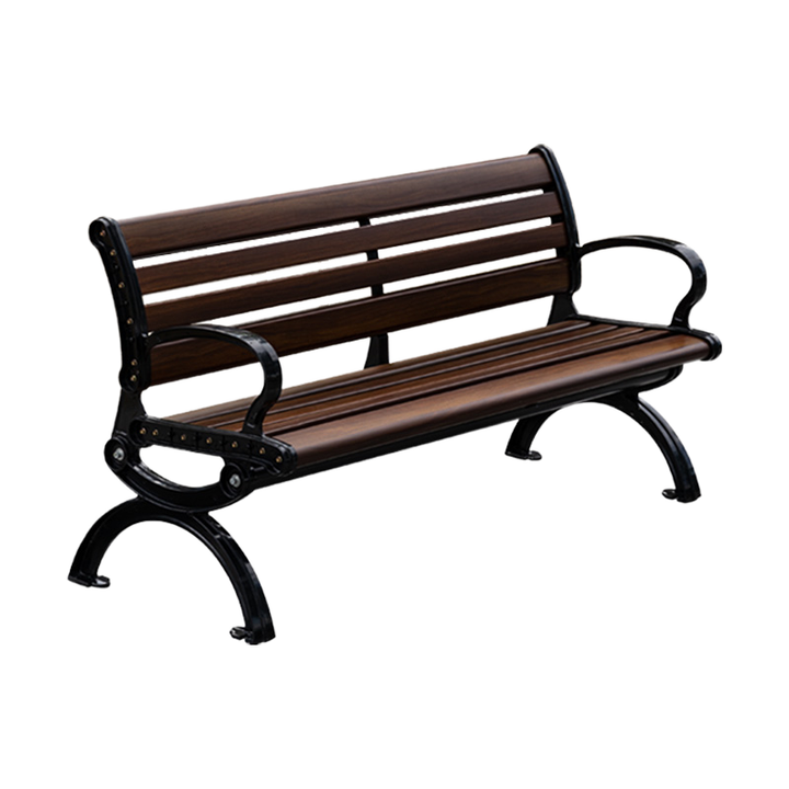 Modern Outdoor Garden Bench Solid Wood Cast Aluminium Urban Furniture for Park Gym Supermarket Hospital-Direct Factory Price