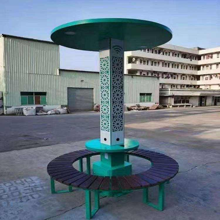 Solar Outdoor Furniture Modern Urban Bench With Smart Technology and a USB Charging Port Wireless bluetooth