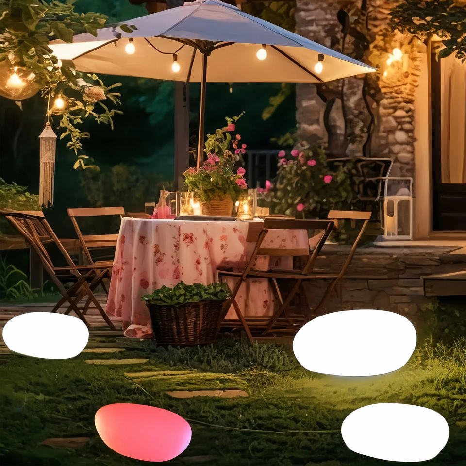 IP65 Outdoor Waterproof Pebble Shape Landscape Lamp Solar Powered DC Supply Elegant Outdoor Lawn Lights
