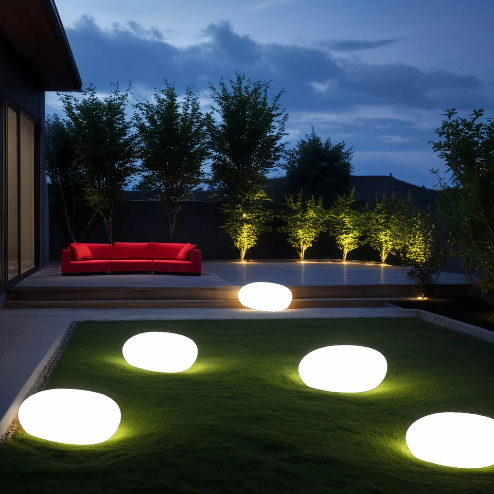 IP65 Outdoor Waterproof Pebble Shape Landscape Lamp Solar Powered DC Supply Elegant Outdoor Lawn Lights