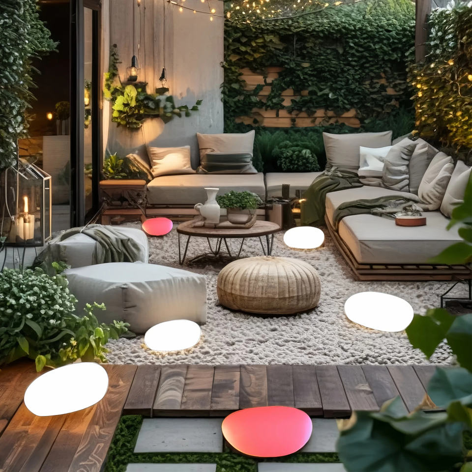 IP65 Outdoor Waterproof Pebble Shape Landscape Lamp Solar Powered DC Supply Elegant Outdoor Lawn Lights