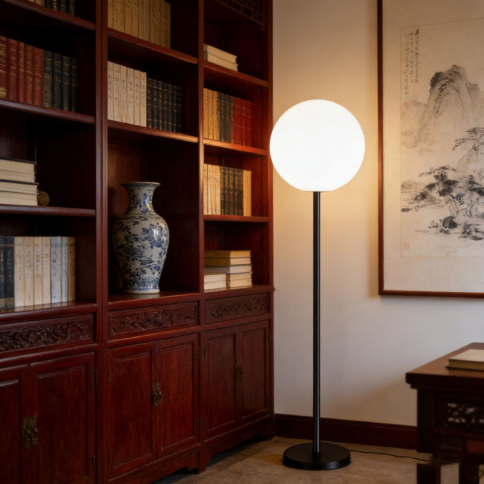 American Market Modern Minimalist Floor Lamp CE ROHS Certified LED Light Plastic Body Remote for Hotels Living Room