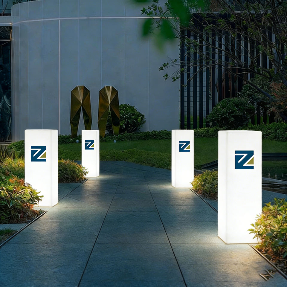 Multi-Color 5000K Daylight Outdoor Landscaping Floor Lamp Stand Pillar Light LED Garden Lights