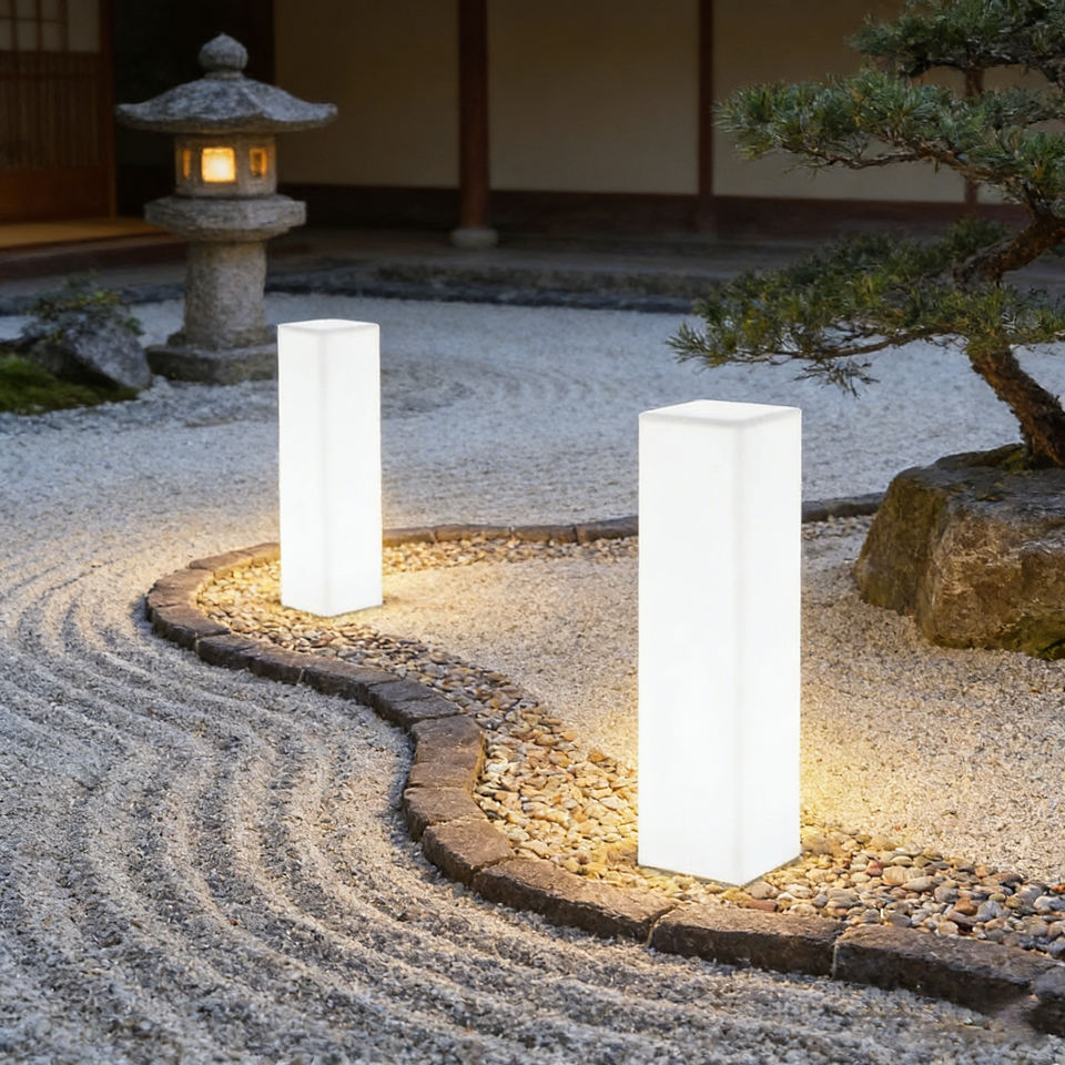 Multi-Color 5000K Daylight Outdoor Landscaping Floor Lamp Stand Pillar Light LED Garden Lights