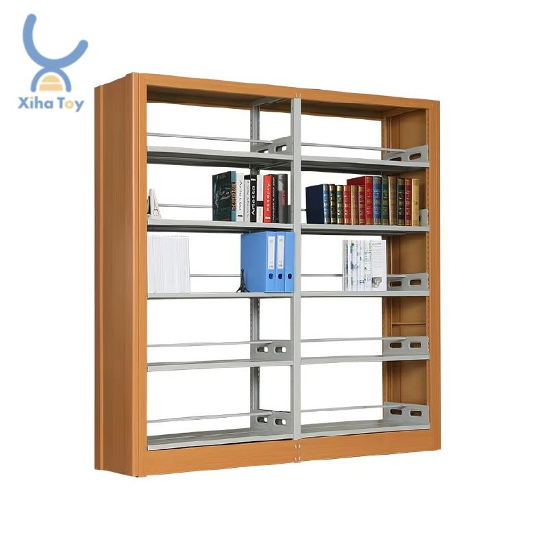 School Library Bookshelves Wooden/Metal Book Shelving for Student Book Storage & Organization in Educational Reading Spaces