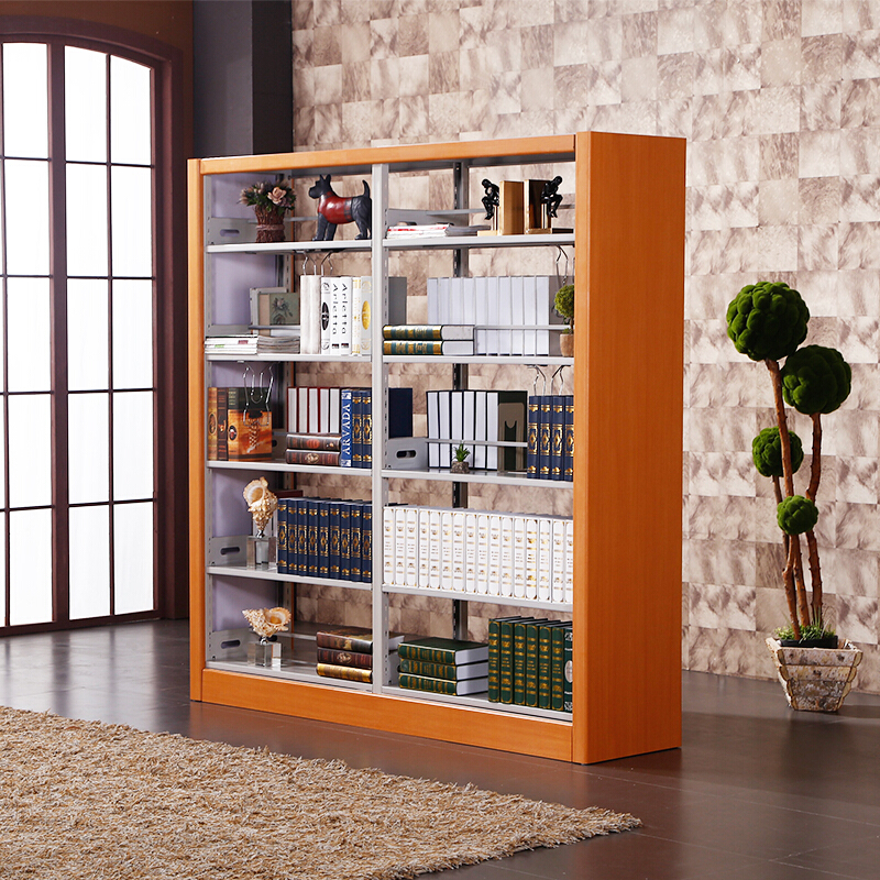 School Library Bookshelves Wooden/Metal Book Shelving for Student Book Storage & Organization in Educational Reading Spaces