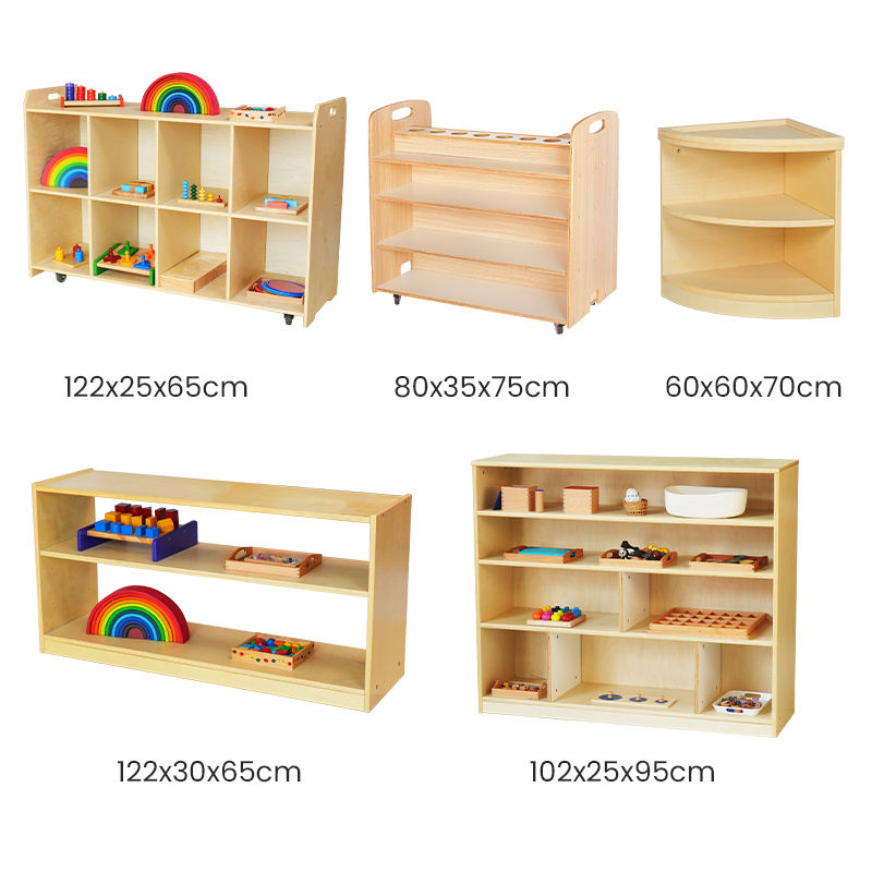 Kindergarten Furniture Preschool Classroom Design Nursery Book Toy Storage Organizer Wooden Montessori Daycare Cube Cabinet