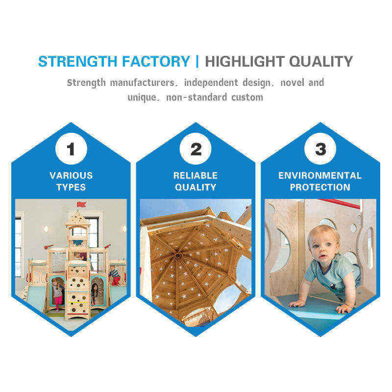 Manufacturer Indoor/Outdoor Wooden Swing Slide Combination Set Kindergarten Preschool Children's Play Structures Climbers