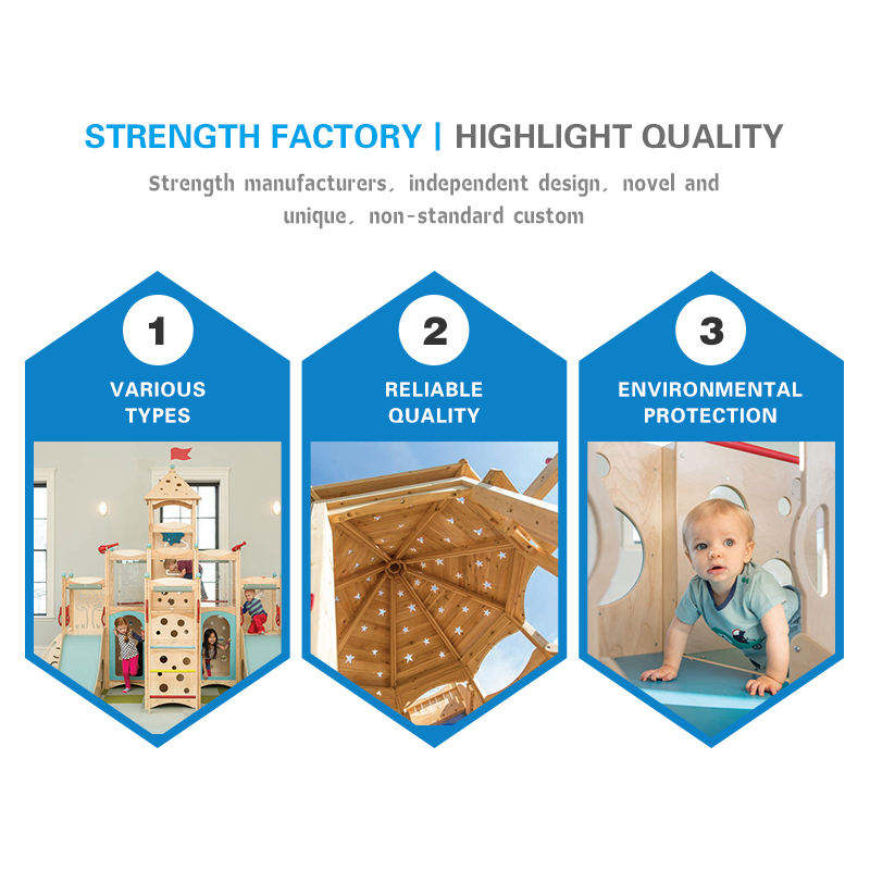 Outdoor Children Playground Equipment Set Wooden Montessori Kindergarten Naturally Kid-Friendly Playground With Stairs and Slide