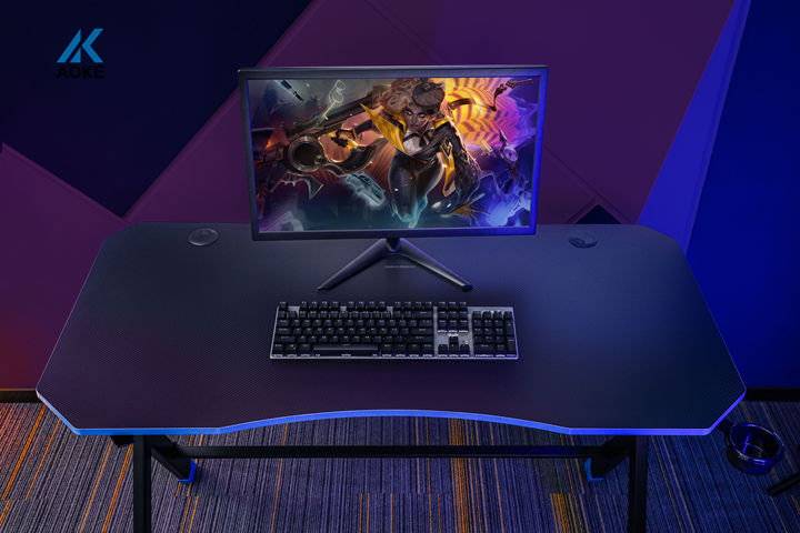 Foldable Gaming Desk - Internet Cafe Style, Anti-Glare Surface, Space-Saving Design