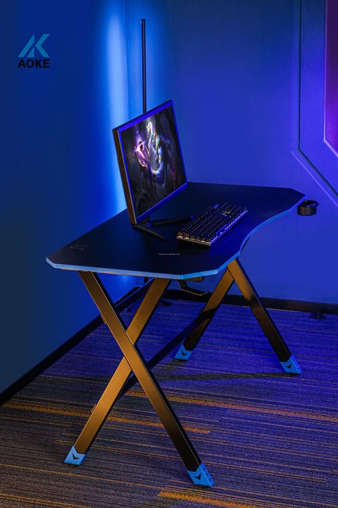 Foldable Gaming Desk - Internet Cafe Style, Anti-Glare Surface, Space-Saving Design