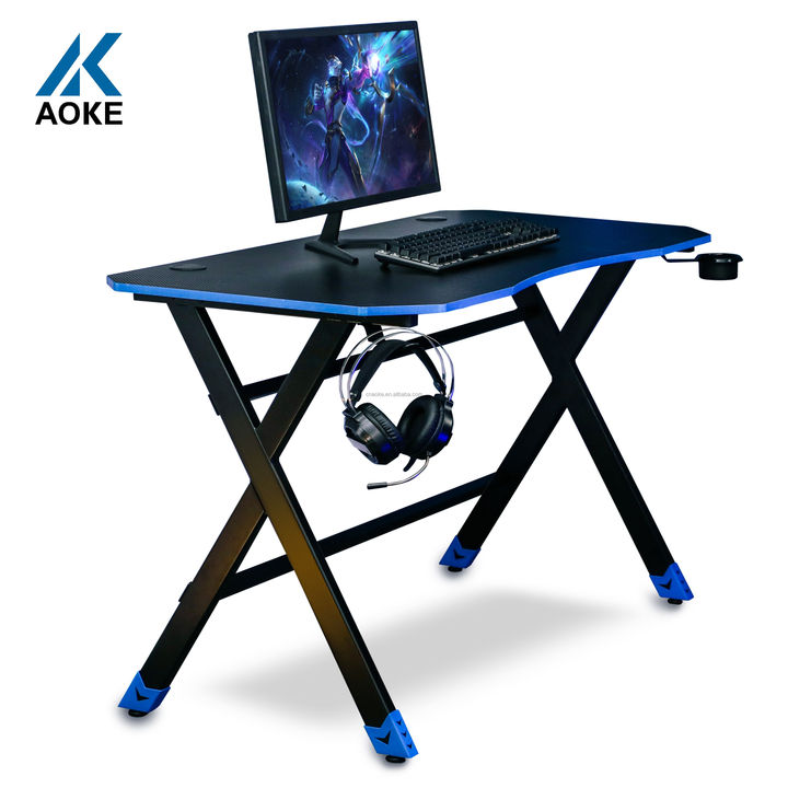 Foldable Gaming Desk - Internet Cafe Style, Anti-Glare Surface, Space-Saving Design