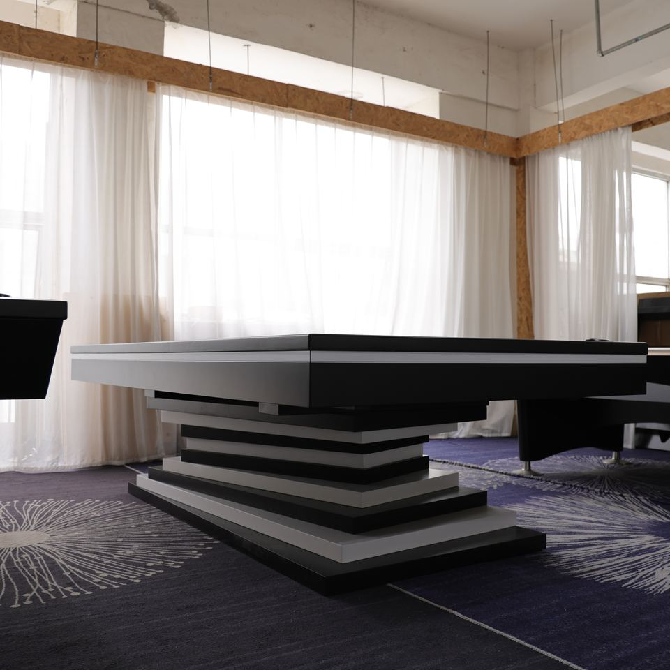 Factory Hot Selling Customized Modern Tournament Grade Billiards Table 8ft/9ft Automatic Return & Solid Wood Home Dining Table