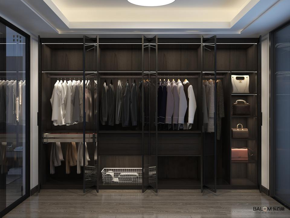 Home Luxury Custom Closet Wardrobe With Doors European Modern Style Grain Wood Closet Bedroom Wardrobe Cabinet