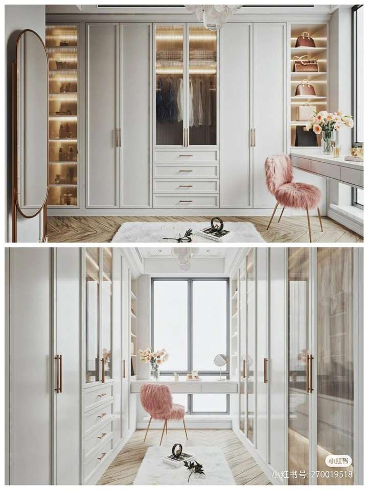 3 Doors Smart Bedroom Solid Pine Wooden Wardrobe Design Picture with Mirror